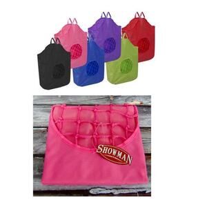 NEW Showman PINK HORSE HAY TOTE LG 30x21 BAG Heavy Nylon Canvas & Rope Net NWT